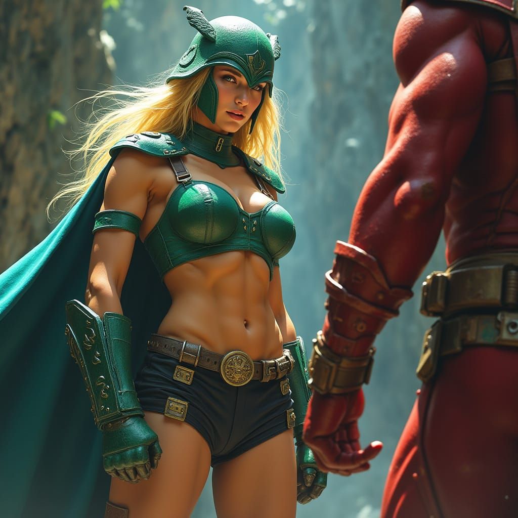 Warrior Duo Faces Daredevil in Dramatic Fantasy Art
