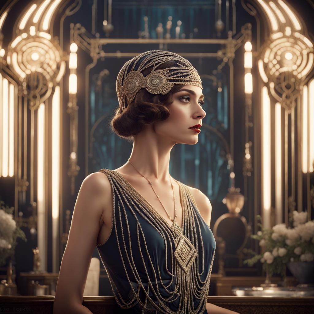 Art Deco Woman in Great Gatsby Style