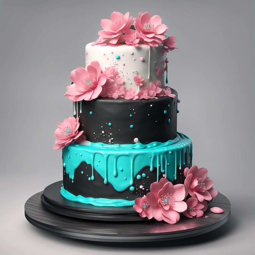 Realistic 3-Tier Cake in Bold Colors