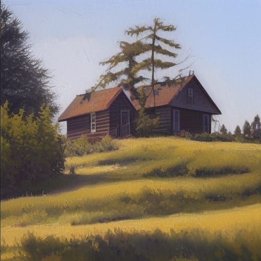 Blueberry House in the Style of James Gurney