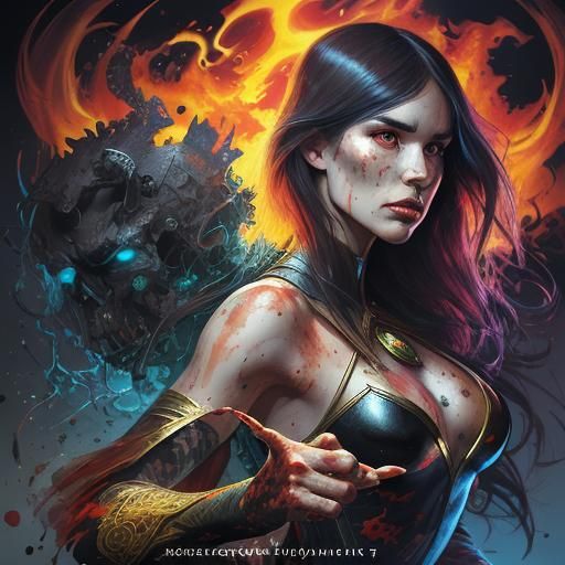 Demonic Kitten and a 70s Comic Book Woman