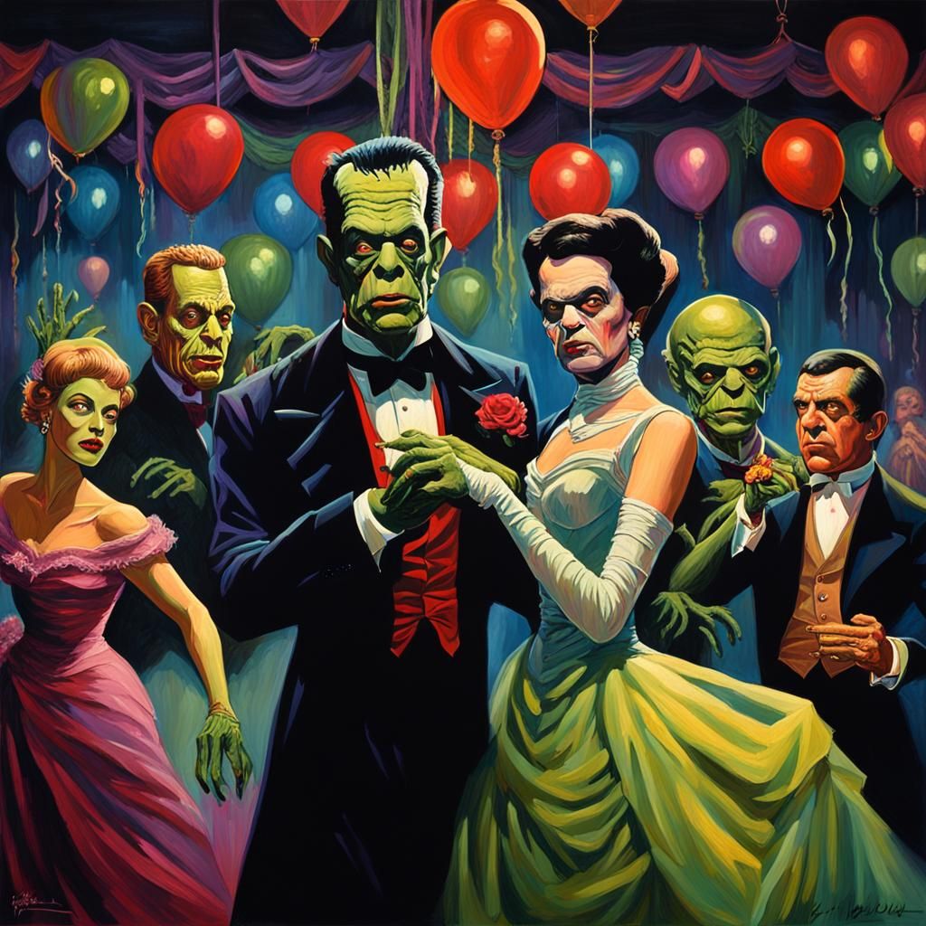 Gothic Horror Ball with Classic Monsters