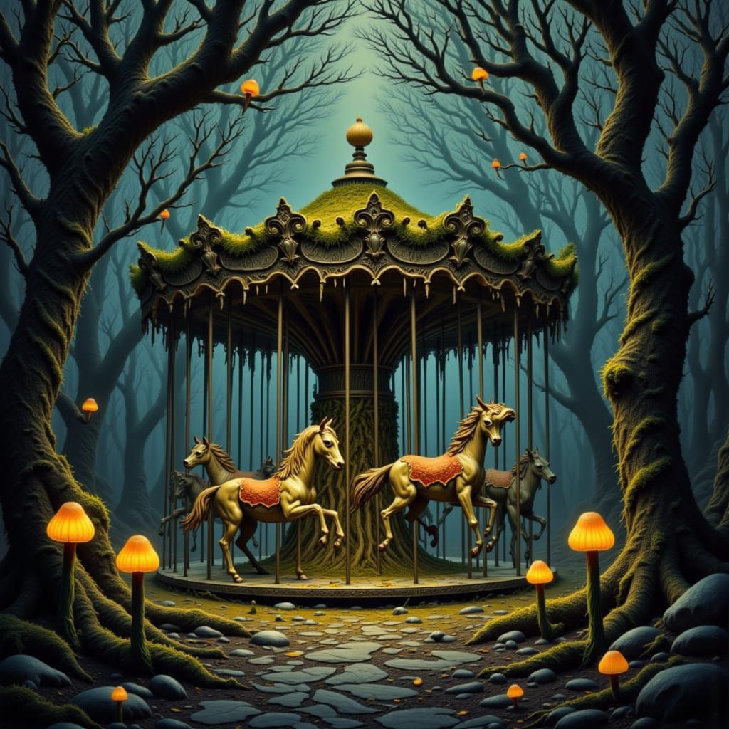 Enchanted Forest Carousel: Decay Meets Magic