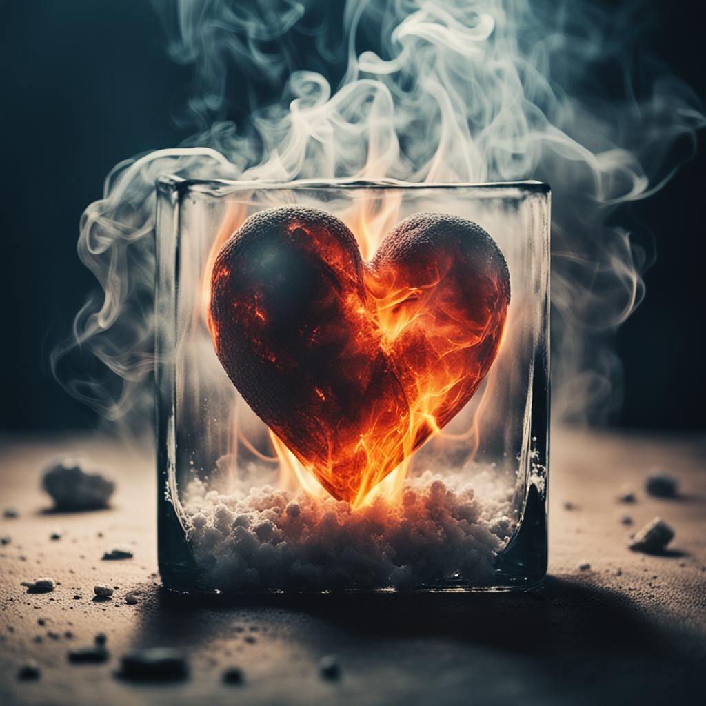 Fiery Heart Frozen in Ice