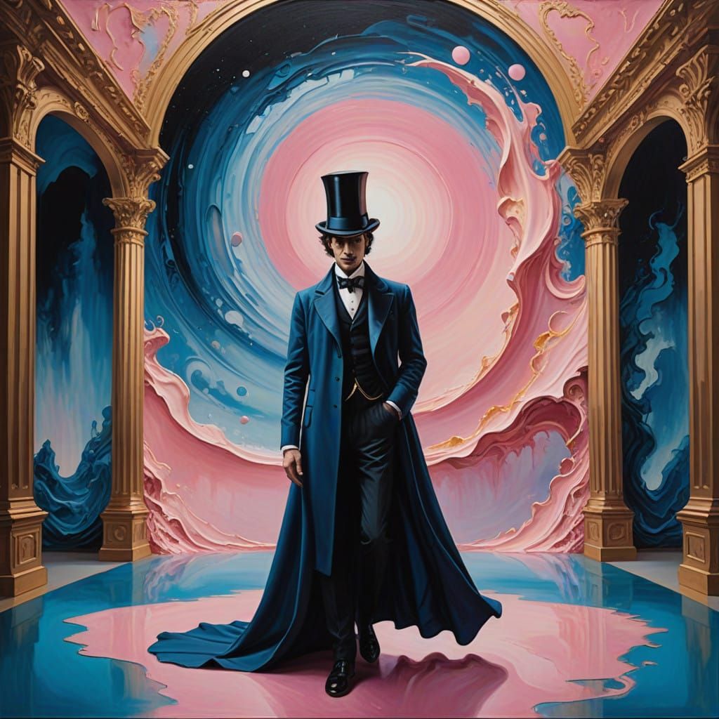 Ethereal Star Dancer in a Surreal, Daliesque Scene