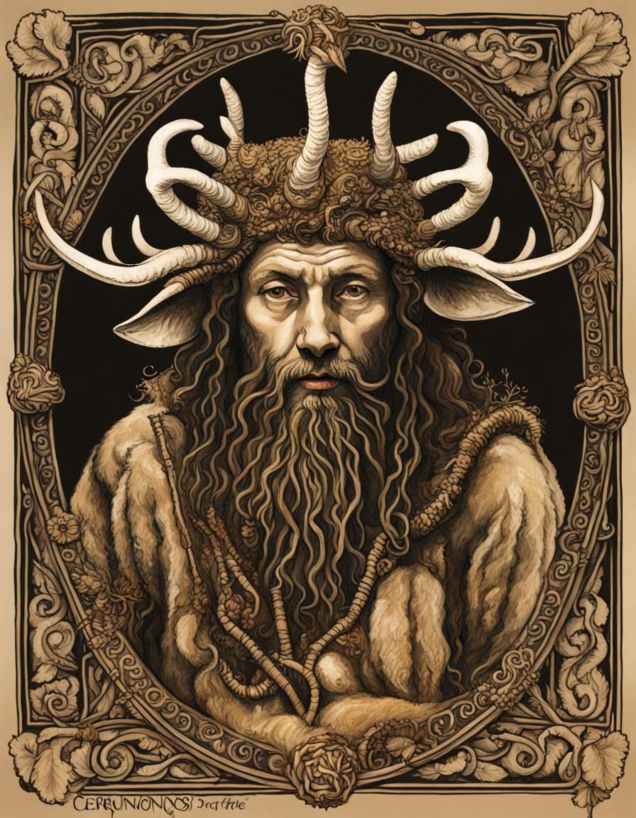Cernunnos at Imbolc: Rembrandt-Inspired Portrait