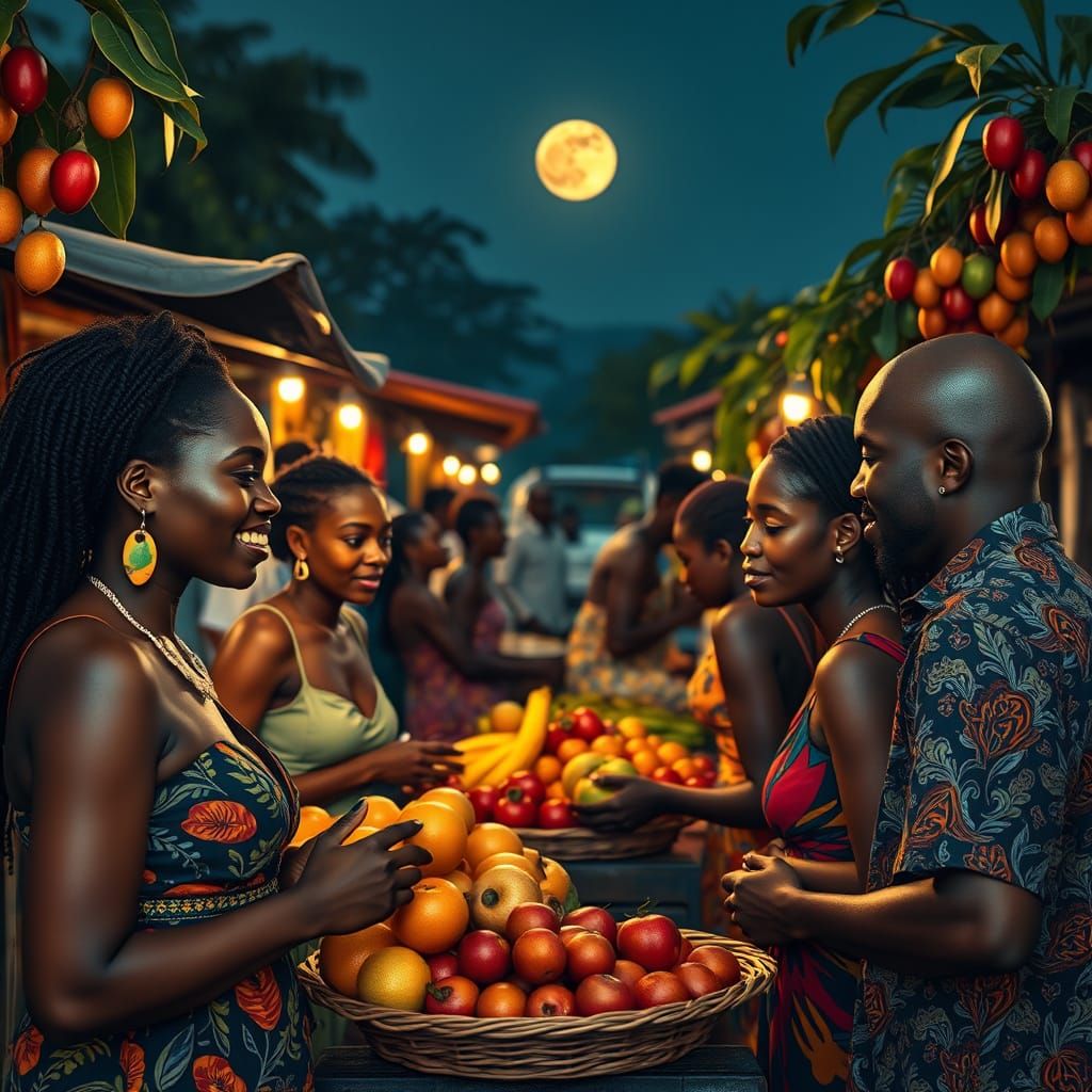 Vibrant Night Market in Uganda