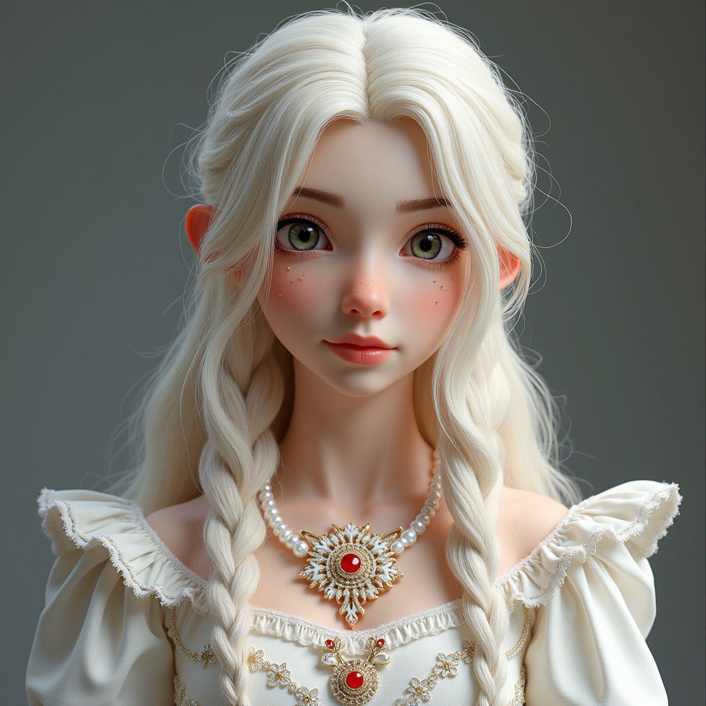 Ballerina Queen with Silver Snowflake in Matte Painting