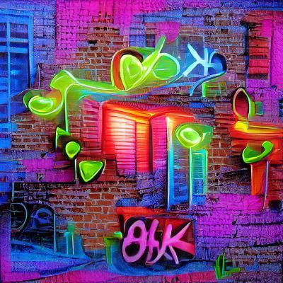 Glowing Neon Graffiti Pop Art in 3D