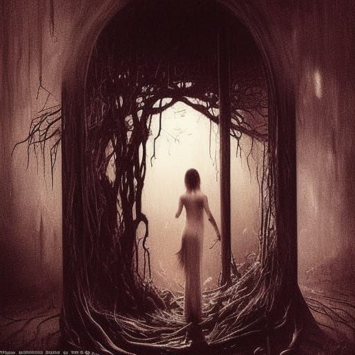 A beautiful and surreal scene of heartbreak and betrayal, broken heart, ripped up roots, sadness, being left alone