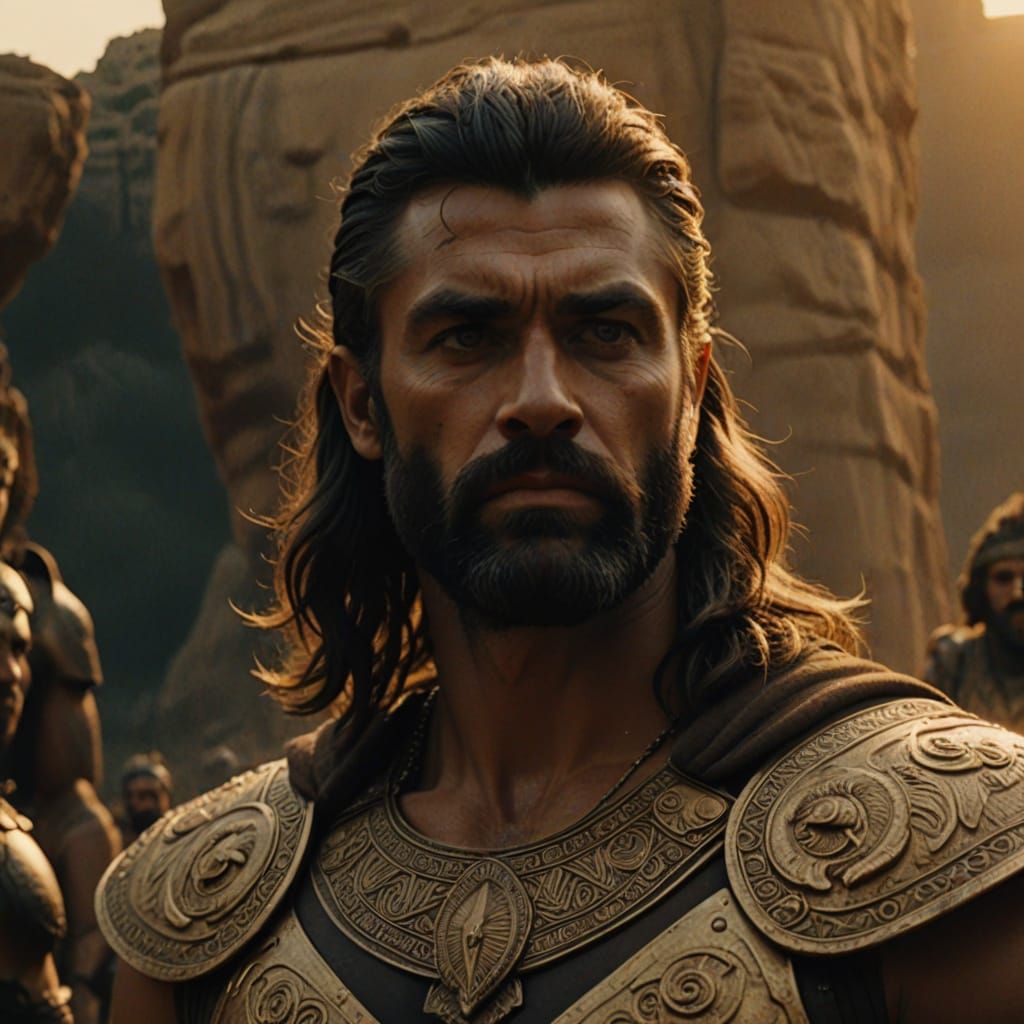 Epic Ancient Warrior in Cinematic Film Style