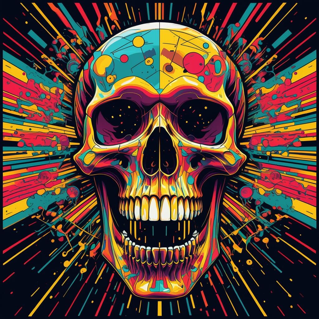 Fleshy Skull Psychedelic Head Explosion