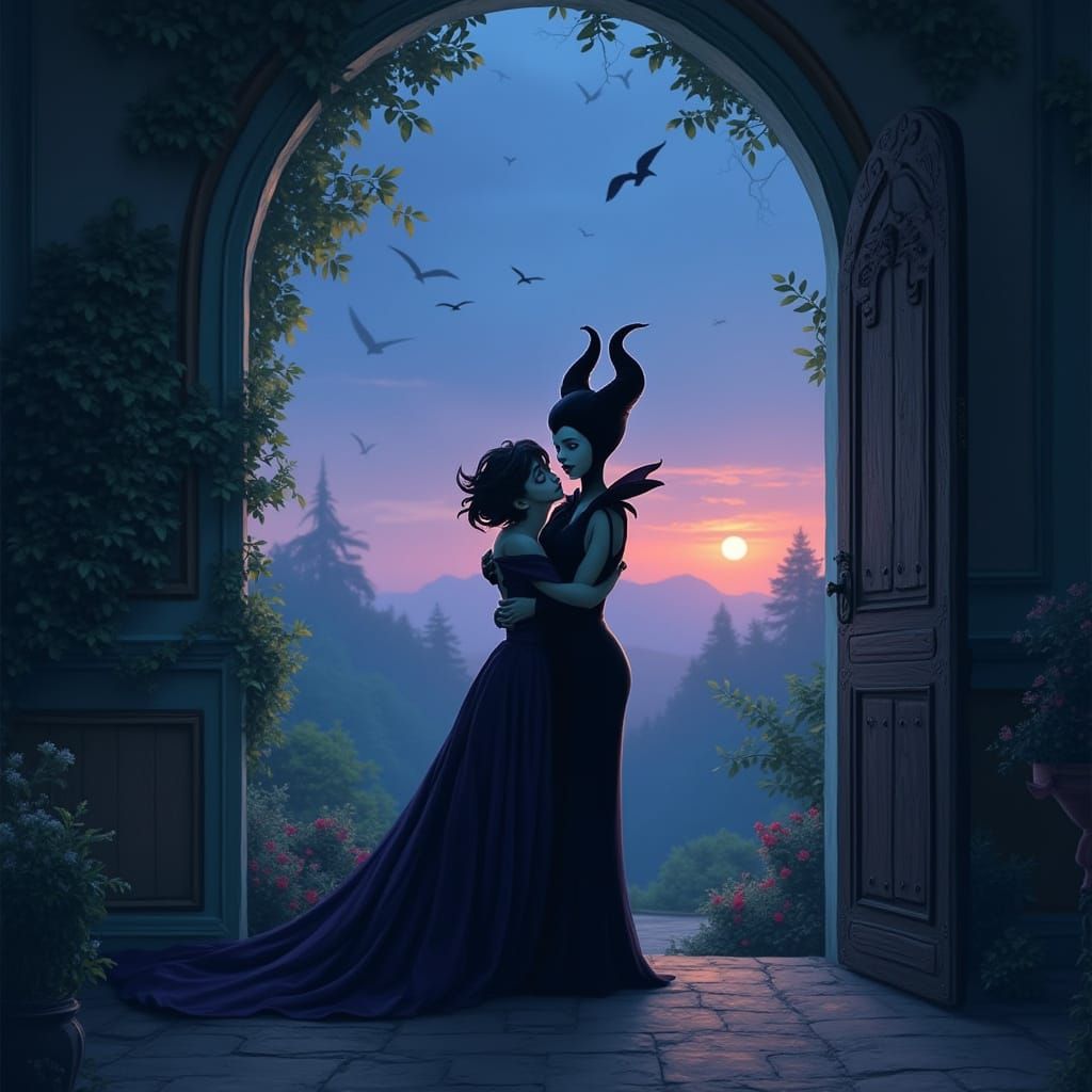 Maleficent's Embrace Before Sunrise: Matte Painting