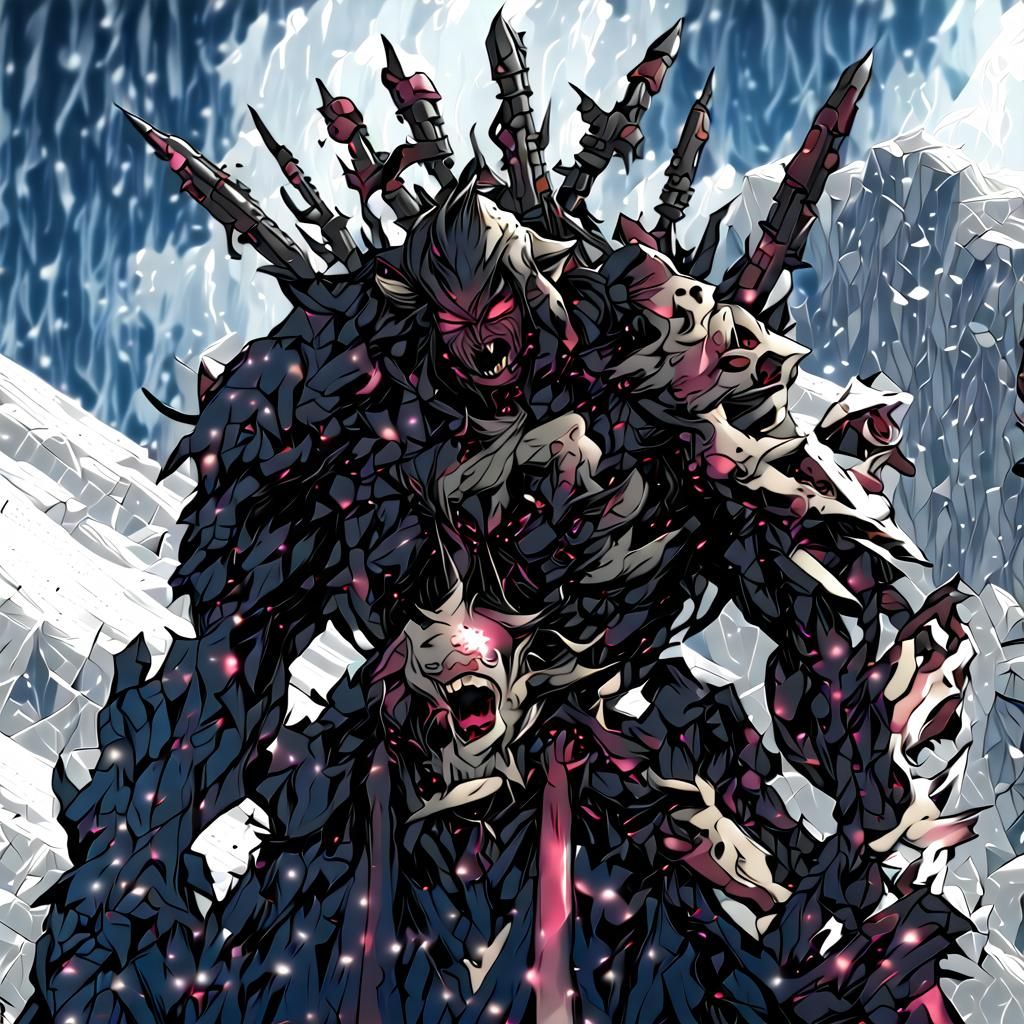 Tormented Soul Nailed to Mountain: Anime-Inspired Art