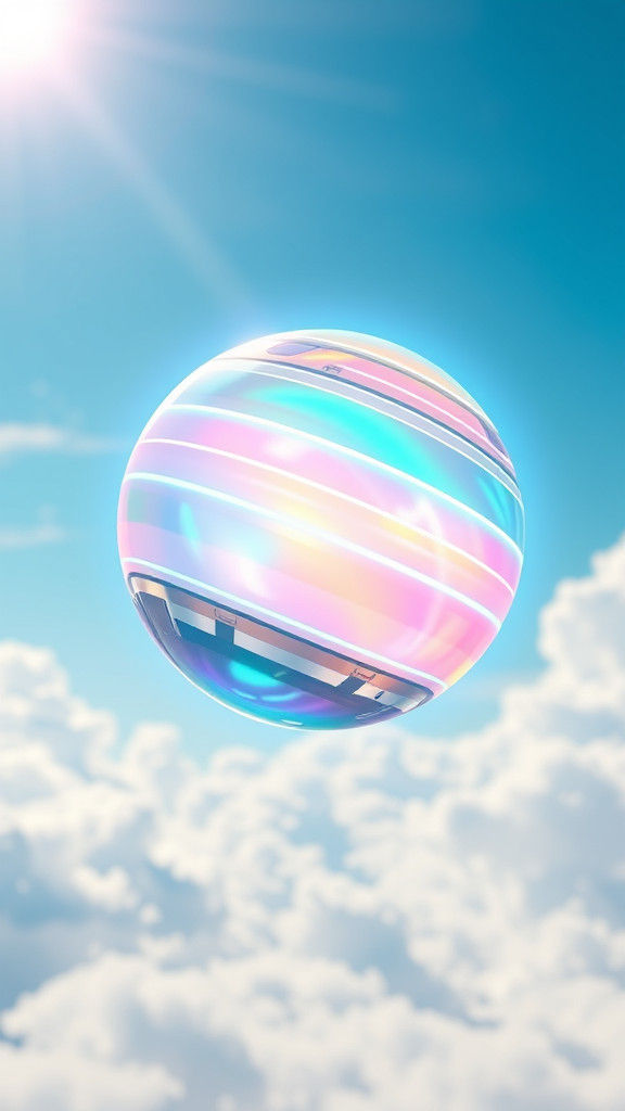 Futuristic flying orb ball toy, soaring hover boomerang spin...