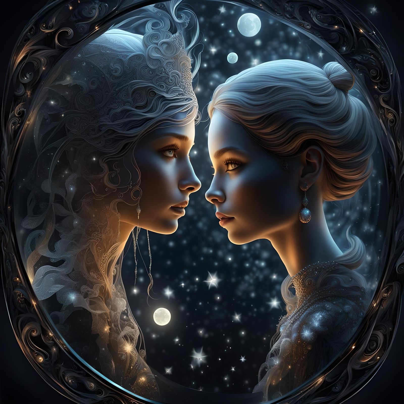 Kind Witch and Fairy in Hyperreal Style