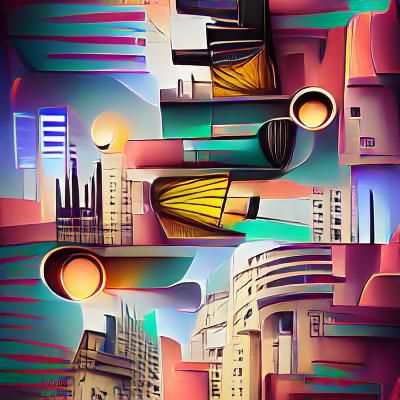 Art Deco Cityscape in High Resolution
