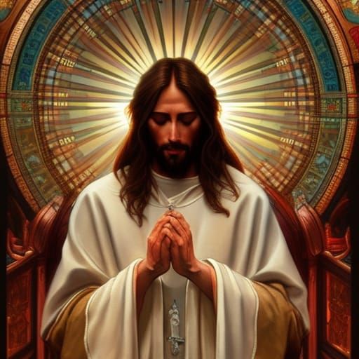 Eucharist Jesus: Hyperdetailed Portrait in Artstation Style