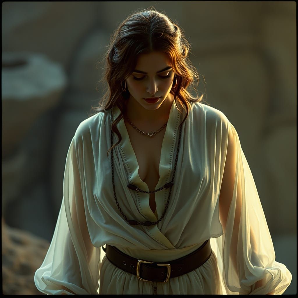 Ring Genie in Translucent Silk, Cinematic Still