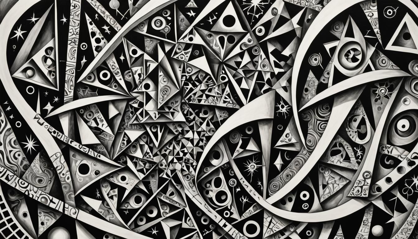 Abstract Drawing Inspired by Escher, Picasso, Dali