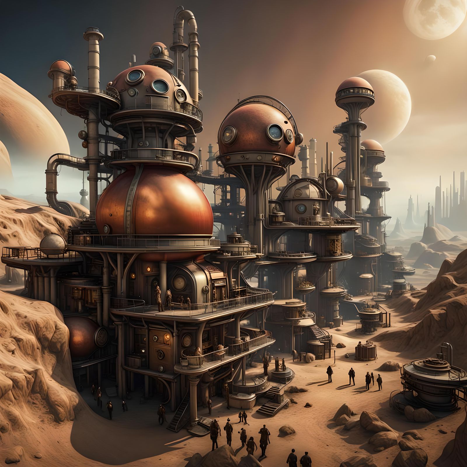 The First Steampunk Tera-Farmers To Colonize Mars (Continued)