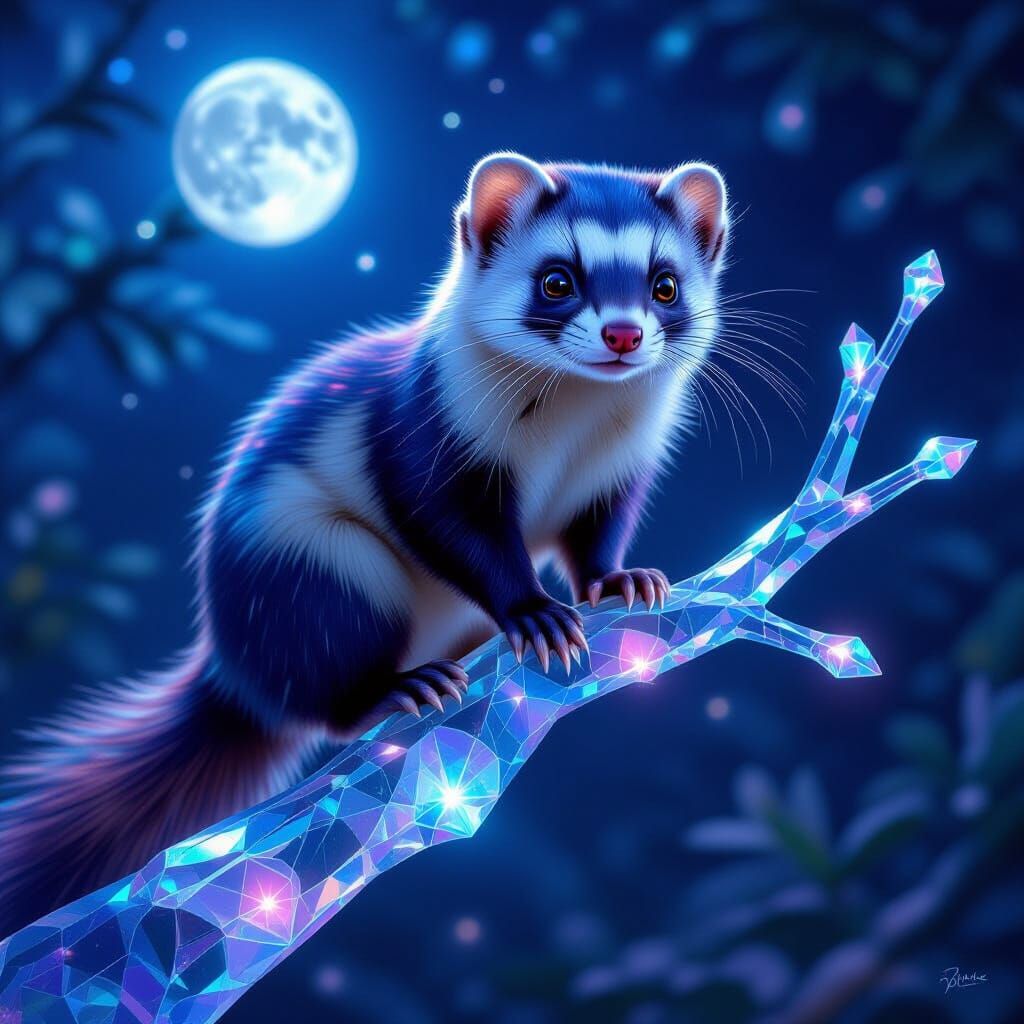 Luminous Chronomite on Crystalline Branch