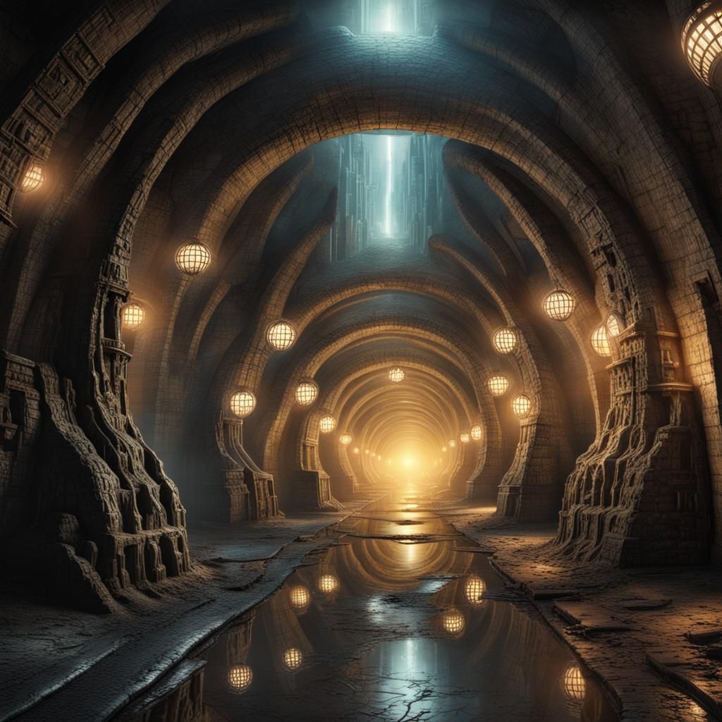 Detailed Alien City Hidden Underground