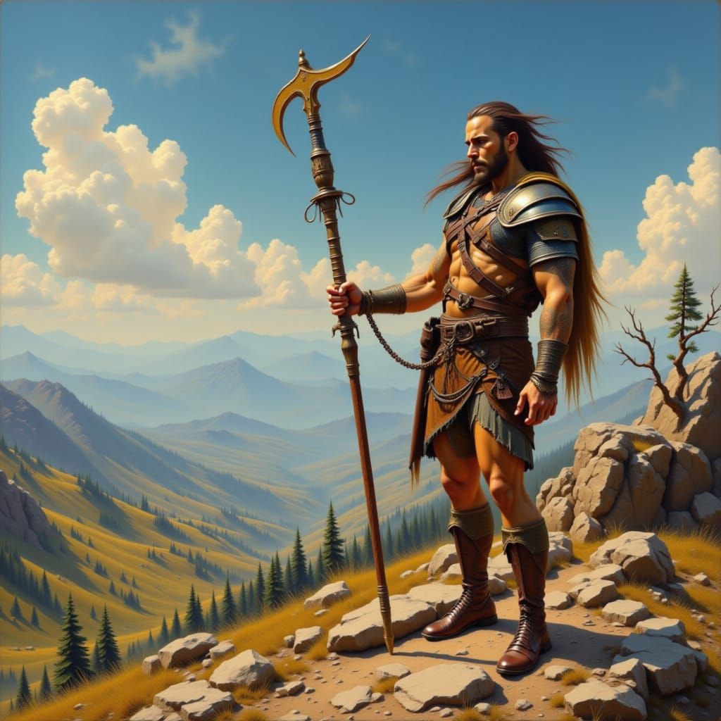 AI Warrior in Digital Art Style