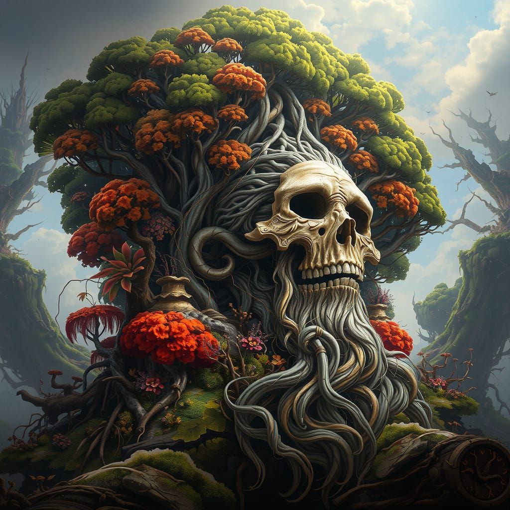 Ancient Tree Sage in Emerald Forest, Inspired by Hyper-Reali...