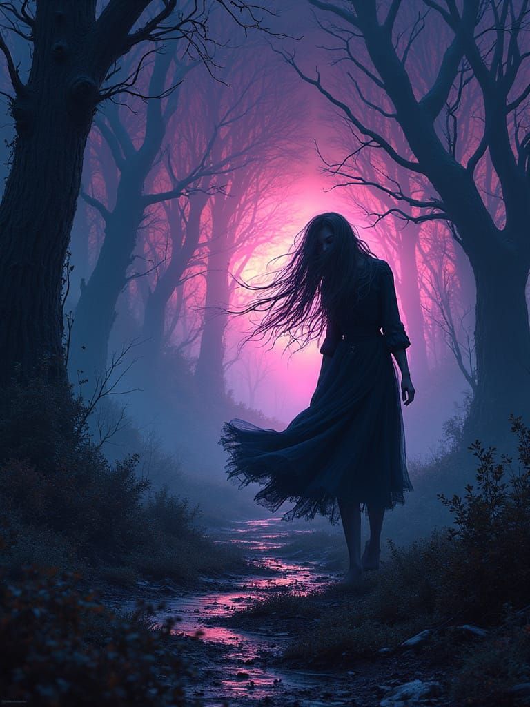 Enchanted Sorceress in Post-Apocalyptic Hellscape