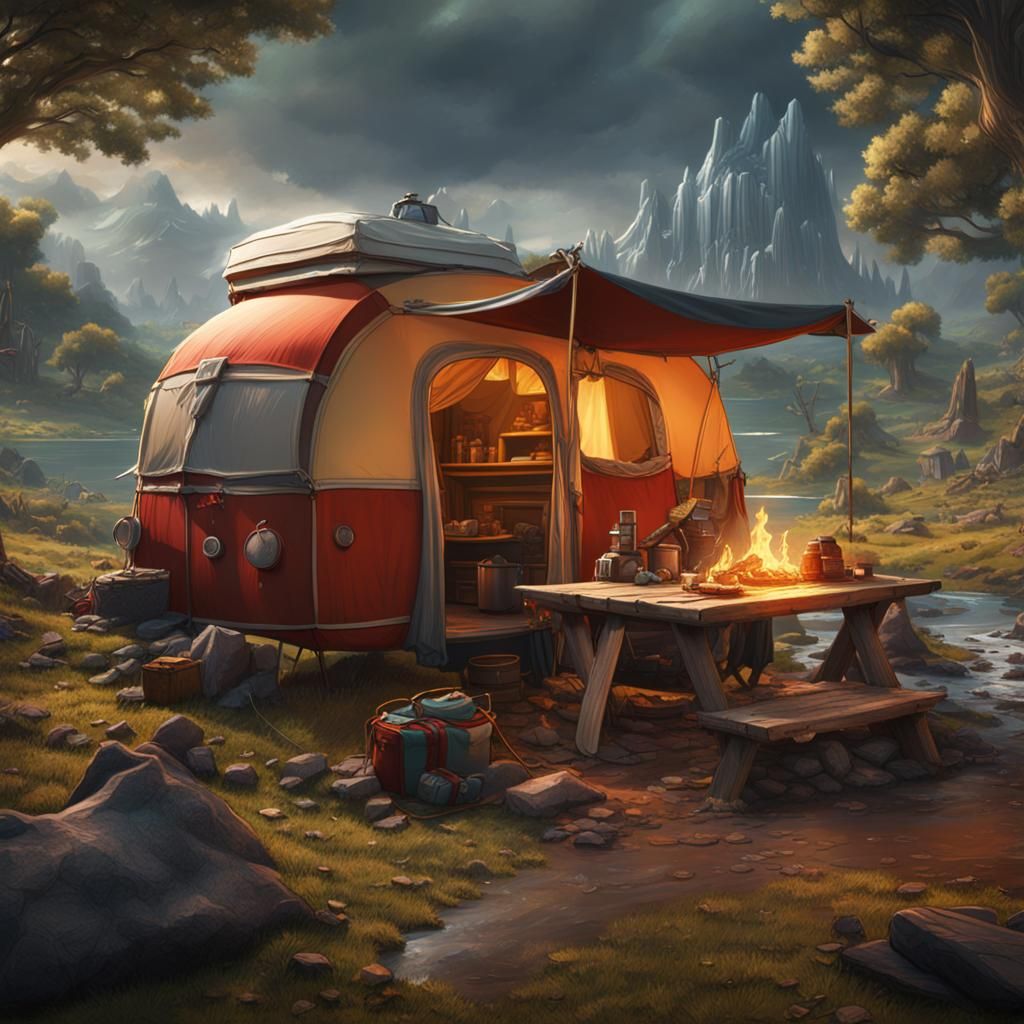 Thor Goes Camping: Detailed Matte Painting