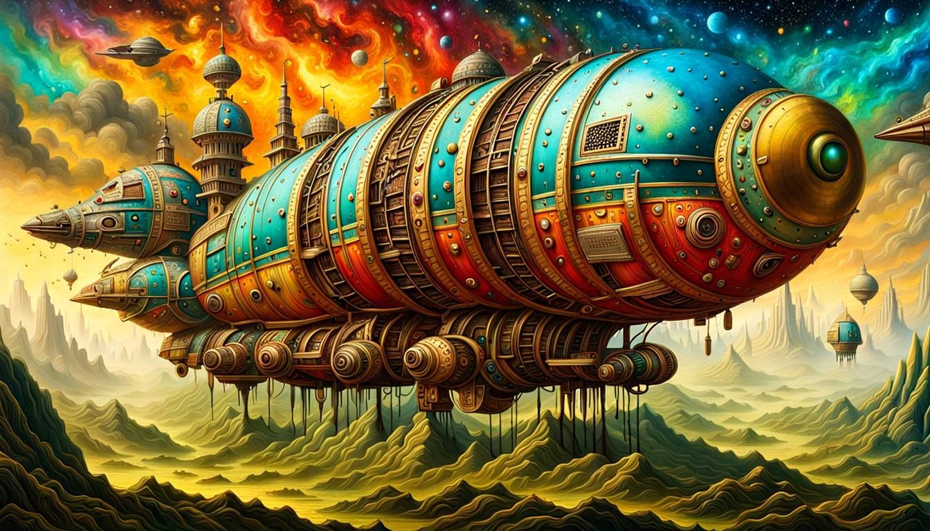 Vibrant Space Opera Scene with Elegant Costumes