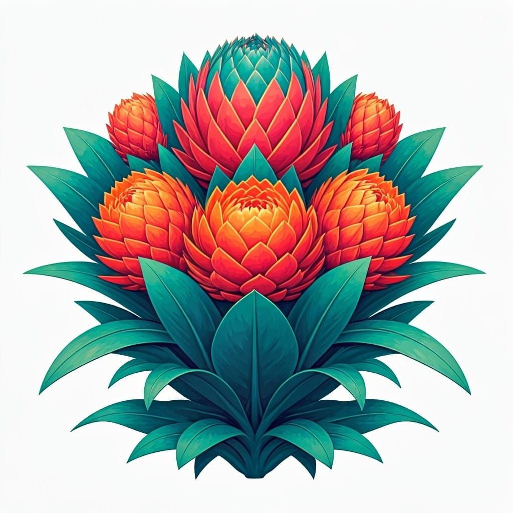 Futuristic Botanical Pop Art