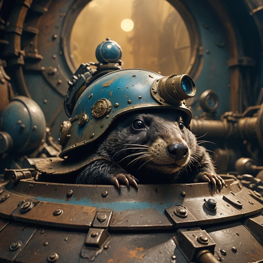 Mole in Tank: Fantasy Concept Art