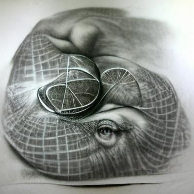 Detailed Charcoal Drawing of Vesica Piscis