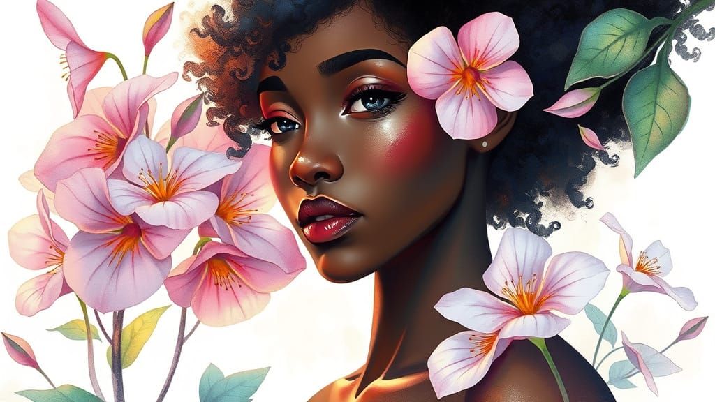 Enchanting Whimsical Portrait of a Black Woman