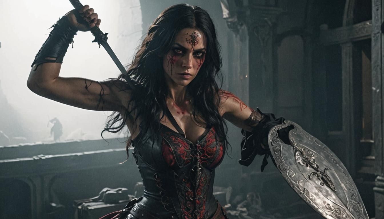 Heroic Fantasy Assassin in Cursed Church