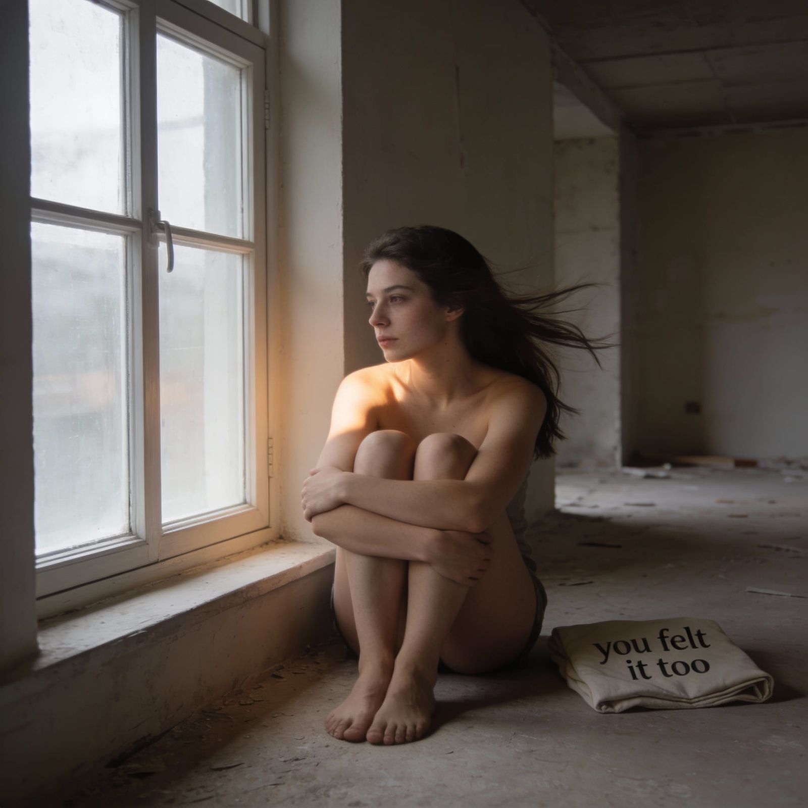 Woman Sitting by Window, Evoking Quiet Contemplation