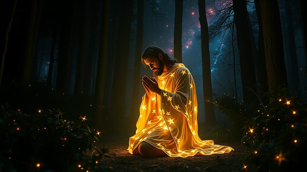 Radiant Jesus in Cosmic Prayer