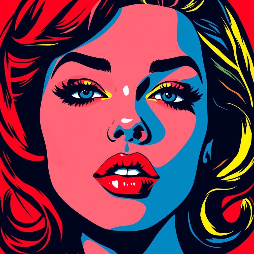 Vibrant Pop Art Portrait of a Woman