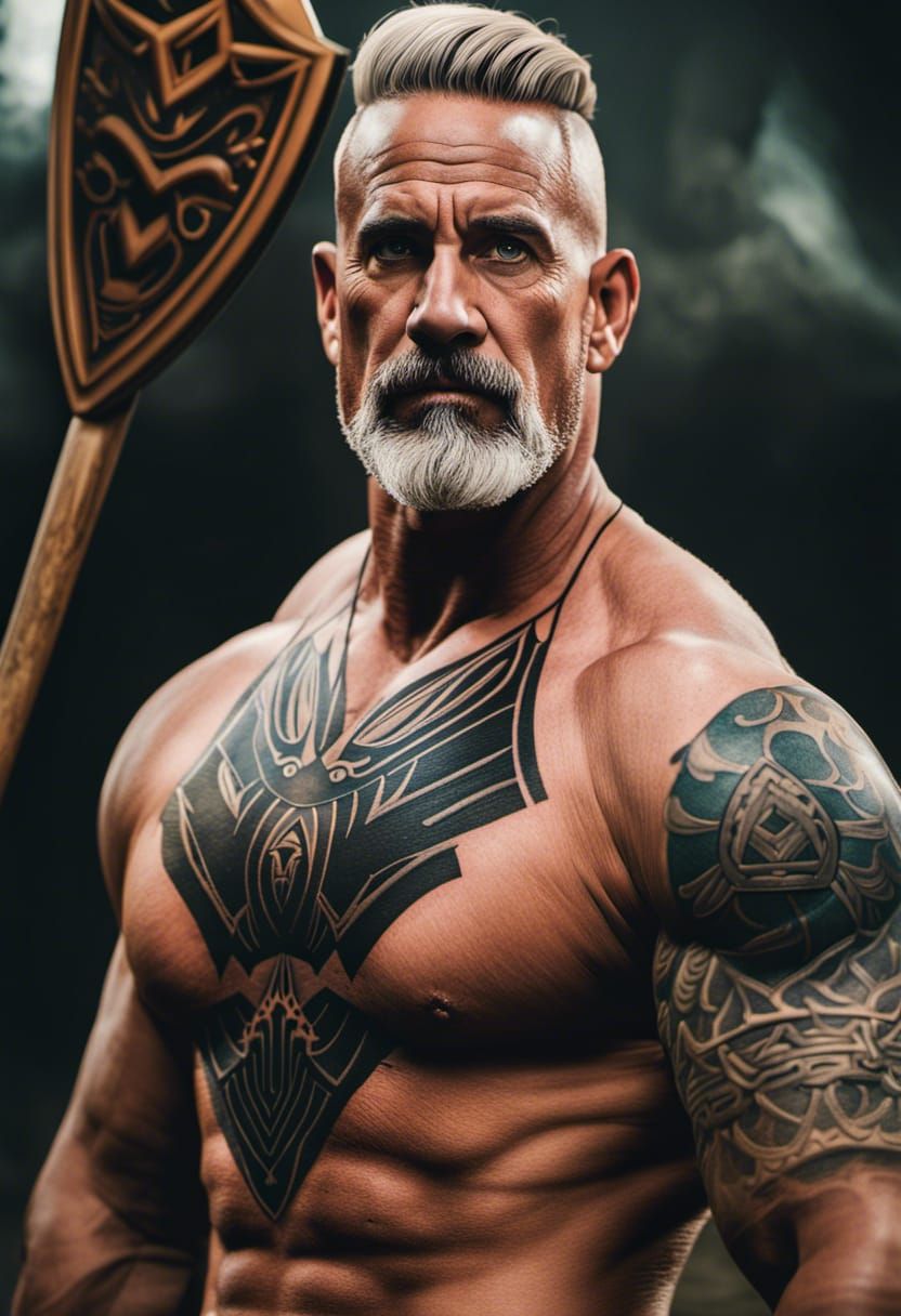 Norse God Portrait in Dark Fantasy Style