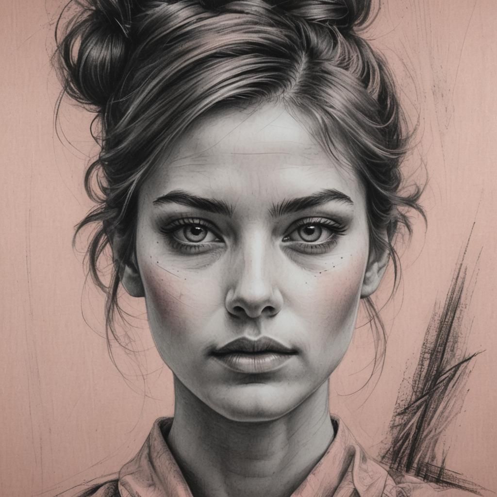 Monochromatic Woman Portrait with Textured Fabric