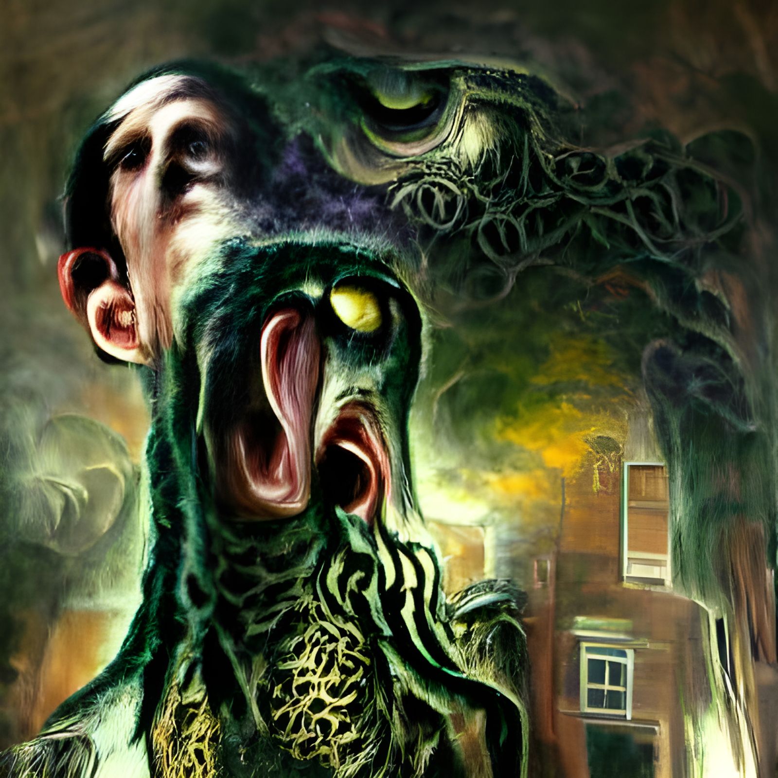 Tormented Soul in Lovecraftian Horror Style
