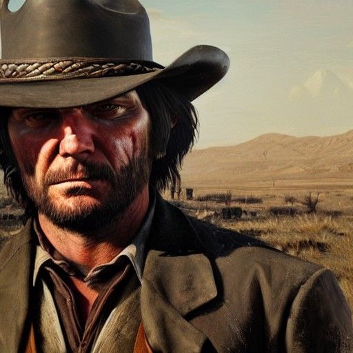 Hyperrealistic Portrait of John Marston as Oil Painting