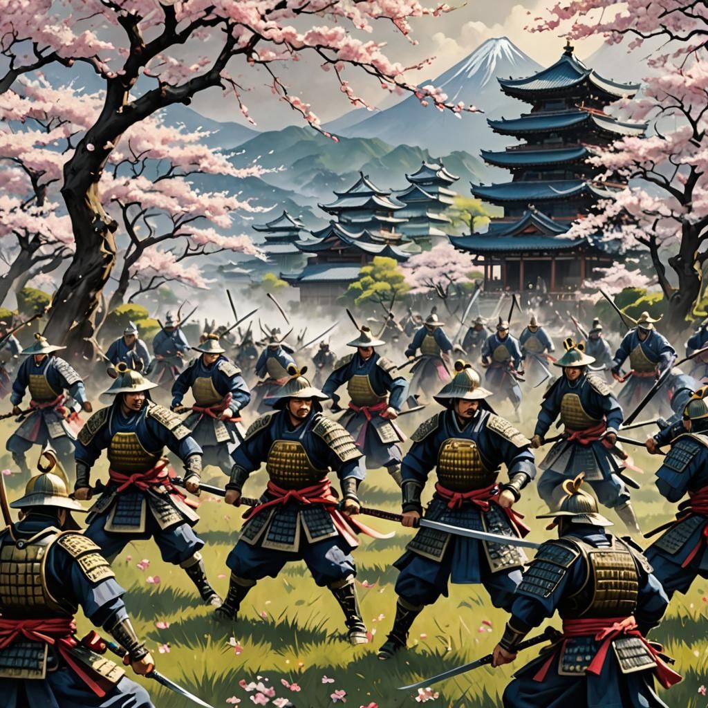 Samurai Warfare in Feudal Japan: A Cinematic Battle