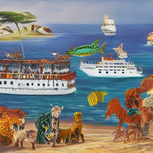 Vibrant African Sailors in Traditional Garb