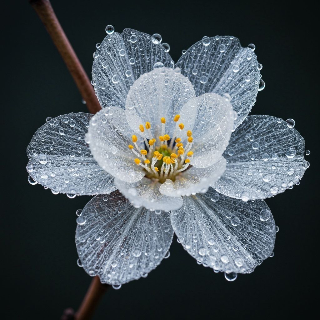 Bioluminescent Ice Flower in Neon Mirage