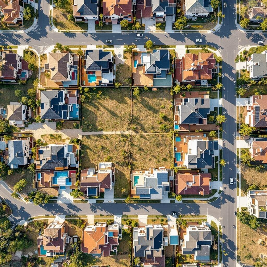 Aerial View of Residential Block Development