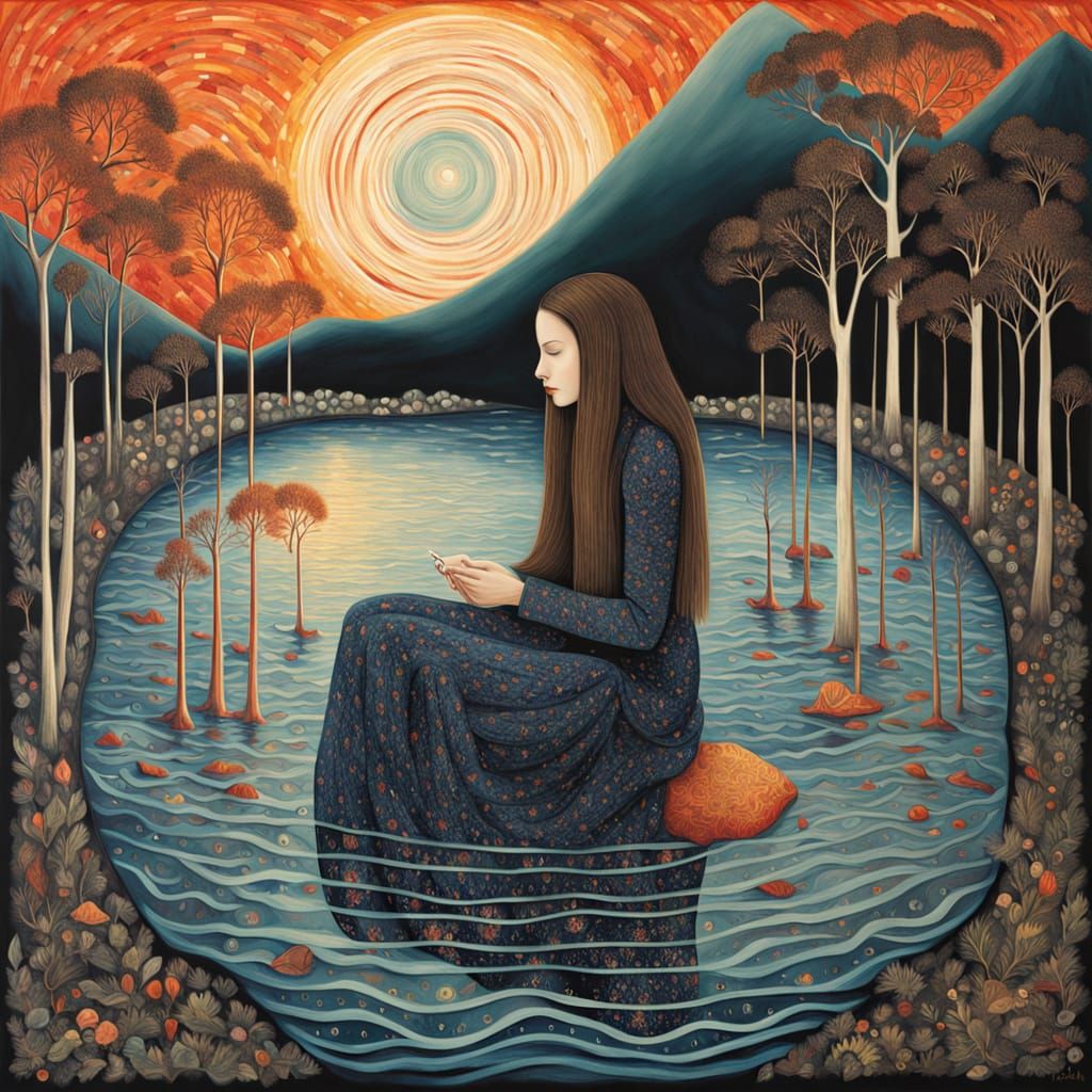 Surreal Bio Art Collage of Glowing Creatures in Vibrant Surr...