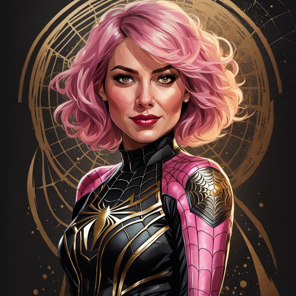 Ana de Armas as Spidergirl in Art Nouveau Style